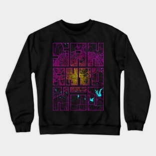 San Antonio, United States City Map Typography - Neon Crewneck Sweatshirt